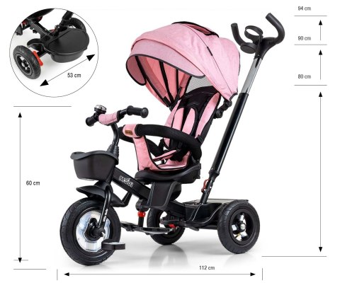 Milly Mally Rowerek Trójkołowy Movi Black-Pink Milly Mally Rowerek Trójkołowy Movi Black-Pink