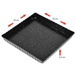 BLACHA FORMA DO PIECZENIA 20X20X2,5CM Z WYJMOWANYM DNEM POWŁOKA NIEPRZYWIERALNA BRUNBESTE BB-3652
