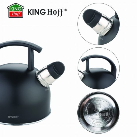 CZAJNIK STALOWY 1.5L MATOWY CZARNY KINGHOFF KH-1897 CZAJNIK STALOWY 1.5L MATOWY CZARNY KINGHOFF KH-1897