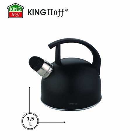 CZAJNIK STALOWY 1.5L MATOWY CZARNY KINGHOFF KH-1897 CZAJNIK STALOWY 1.5L MATOWY CZARNY KINGHOFF KH-1897