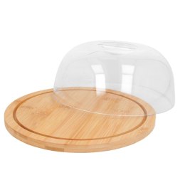 DREWNIANA DESKA Z KLOSZEM DO PODAWANIA PRZECHOWYWANIA 19 X 8 CM BRUNBESTE BB-3806