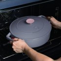 EMALIOWANY NISKI GARNEK ŻELIWNY 2.57L 26CM BERLINGER HAUS STRONG MOLD TAUPE BH-6527