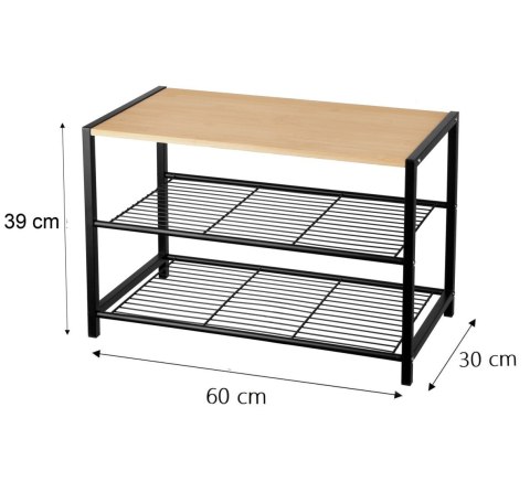 PÓŁKA REGAŁ STOJAK NA BUTY 3-POZIOMOWA 60X30X39CM BRUNBESTE BB-3535 PÓŁKA REGAŁ STOJAK NA BUTY 3-POZIOMOWA 60X30X39CM BRUNBESTE BB-3535