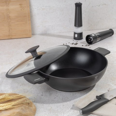 WOK TYTANOWY Z POKRYWKĄ 30CM BERLINGER HAUS ANTRACIT BH-8125 WOK TYTANOWY Z POKRYWKĄ 30CM BERLINGER HAUS ANTRACIT BH-8125