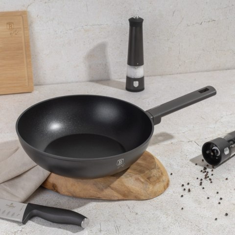 WOK Z POWŁOKĄ TYTANOWĄ 28CM PATELNIA GŁĘBOKA BERLINGER HAUS ANTRACIT BH-8123 WOK Z POWŁOKĄ TYTANOWĄ 28CM PATELNIA GŁĘBOKA BERLINGER HAUS ANTRACIT BH-8123