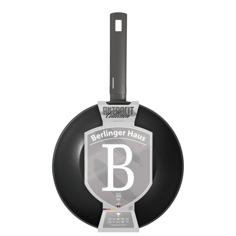 WOK Z POWŁOKĄ TYTANOWĄ 28CM PATELNIA GŁĘBOKA BERLINGER HAUS ANTRACIT BH-8123 WOK Z POWŁOKĄ TYTANOWĄ 28CM PATELNIA GŁĘBOKA BERLINGER HAUS ANTRACIT BH-8123