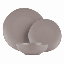 ZASTAWA STOŁOWA SERWIS KOMPLET TALERZY NACZYŃ 18 ELE DLA 6 OSÓB BERLINGER HAUS TAUPE BH-10023