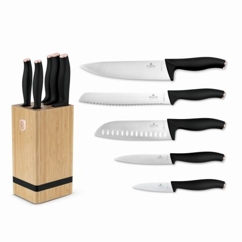 ZESTAW NOŻY W BLOKU BAMBUSOWYM 6-ELE BERLINGER HAUS BLACK ROSE BH-2970 ZESTAW NOŻY W BLOKU BAMBUSOWYM 6-ELE BERLINGER HAUS BLACK ROSE BH-2970