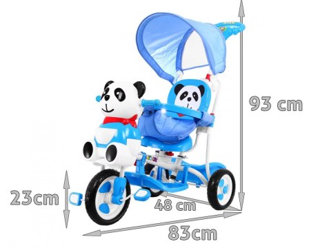 3-kołowy Rowerek dla dzieci Panda Niebieski + Dźwięki + Daszek + Barierka + Podnóżek + Rączka + Schowek 3-kołowy Rowerek dla dzieci Panda Niebieski + Dźwięki + Daszek + Barierka + Podnóżek + Rączka + Schowek