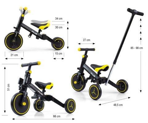 Milly Mally Rowerek 4w1 Optimus Plus Black Milly Mally Rowerek 4w1 Optimus Plus Black