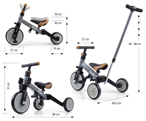 Milly Mally Rowerek 4w1 Optimus Plus Grey Milly Mally Rowerek 4w1 Optimus Plus Grey