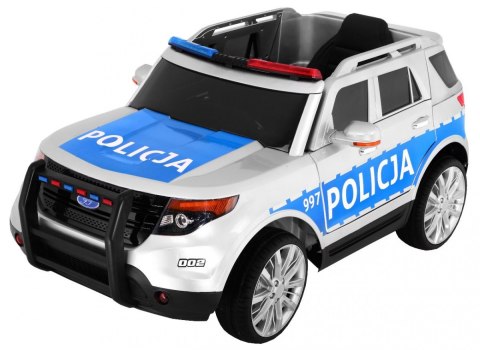 Auto SUV Policja na akumulator dla dzieci + Syreny + Światła + Megafon + Pilot + Wolny Start + EVA + Naklejki Auto SUV Policja na akumulator dla dzieci + Syreny + Światła + Megafon + Pilot + Wolny Start + EVA + Naklejki