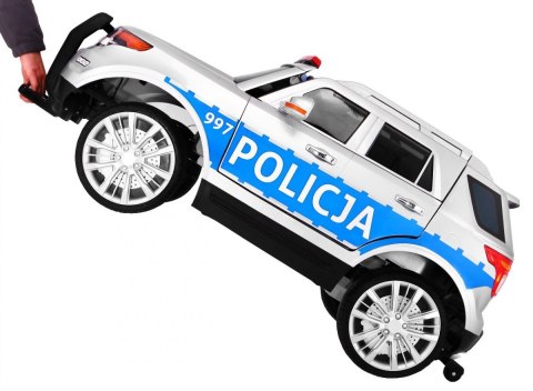 Auto SUV Policja na akumulator dla dzieci + Syreny + Światła + Megafon + Pilot + Wolny Start + EVA + Naklejki Auto SUV Policja na akumulator dla dzieci + Syreny + Światła + Megafon + Pilot + Wolny Start + EVA + Naklejki