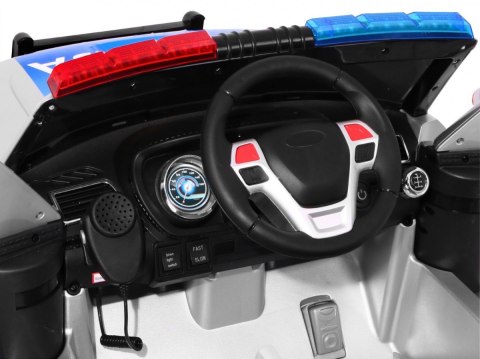 Auto SUV Policja na akumulator dla dzieci + Syreny + Światła + Megafon + Pilot + Wolny Start + EVA + Naklejki Auto SUV Policja na akumulator dla dzieci + Syreny + Światła + Megafon + Pilot + Wolny Start + EVA + Naklejki