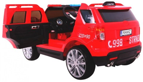 Auto SUV Straż Pożarna na akumulator dla dzieci + Syreny + Światła + Megafon + Pilot + Wolny Start + Naklejki Auto SUV Straż Pożarna na akumulator dla dzieci + Syreny + Światła + Megafon + Pilot + Wolny Start + Naklejki