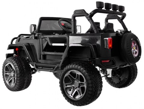Auto terenowe typu jeep Monster 4x4 dla dzieci Czarny + Pilot + Regulacja siedzenia + Wolny Start + MP3 LED + Bagażnik + Plecak Auto terenowe typu jeep Monster 4x4 dla dzieci Czarny + Pilot + Regulacja siedzenia + Wolny Start + MP3 LED + Bagażnik + Plecak