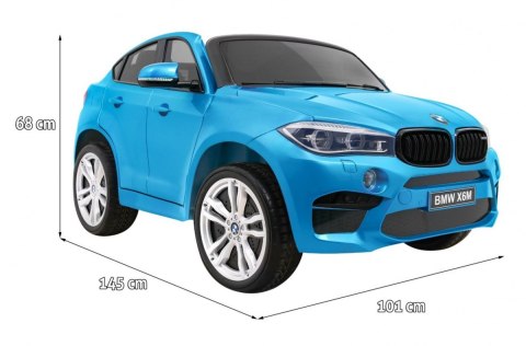 BMW X6M XXL dla 2 dzieci Lakier Niebieski + Pilot + Ekoskóra + Pasy + Wolny Start + MP3 + LED BMW X6M XXL dla 2 dzieci Lakier Niebieski + Pilot + Ekoskóra + Pasy + Wolny Start + MP3 + LED