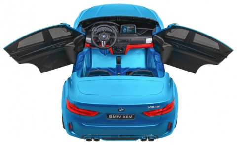 BMW X6M XXL dla 2 dzieci Lakier Niebieski + Pilot + Ekoskóra + Pasy + Wolny Start + MP3 + LED BMW X6M XXL dla 2 dzieci Lakier Niebieski + Pilot + Ekoskóra + Pasy + Wolny Start + MP3 + LED