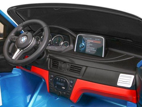 BMW X6M XXL dla 2 dzieci Lakier Niebieski + Pilot + Ekoskóra + Pasy + Wolny Start + MP3 + LED BMW X6M XXL dla 2 dzieci Lakier Niebieski + Pilot + Ekoskóra + Pasy + Wolny Start + MP3 + LED