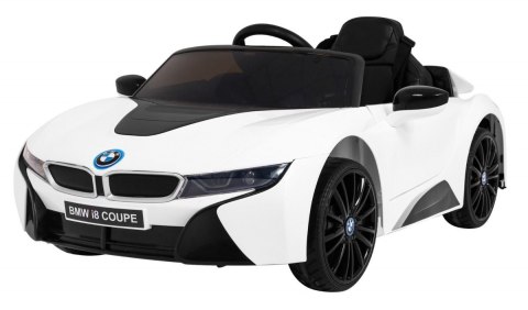 BMW I8 Lift Auto na akumulator Biały + Pilot + Wolny Start + 3-pkt pasy + MP3 USB + LED BMW I8 Lift Auto na akumulator Biały + Pilot + Wolny Start + 3-pkt pasy + MP3 USB + LED