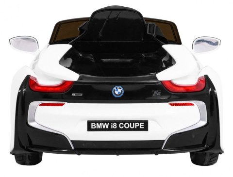 BMW I8 Lift Auto na akumulator Biały + Pilot + Wolny Start + 3-pkt pasy + MP3 USB + LED BMW I8 Lift Auto na akumulator Biały + Pilot + Wolny Start + 3-pkt pasy + MP3 USB + LED