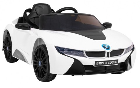 BMW I8 Lift Auto na akumulator Biały + Pilot + Wolny Start + 3-pkt pasy + MP3 USB + LED BMW I8 Lift Auto na akumulator Biały + Pilot + Wolny Start + 3-pkt pasy + MP3 USB + LED