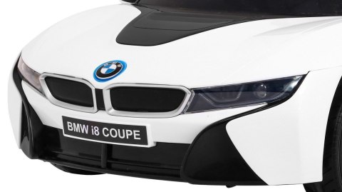 BMW I8 Lift Auto na akumulator Biały + Pilot + Wolny Start + 3-pkt pasy + MP3 USB + LED BMW I8 Lift Auto na akumulator Biały + Pilot + Wolny Start + 3-pkt pasy + MP3 USB + LED