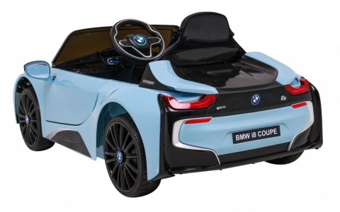 BMW I8 Lift Auto na akumulator Niebieski + Pilot + Wolny Start + 3-pkt pasy + MP3 USB + LED BMW I8 Lift Auto na akumulator Niebieski + Pilot + Wolny Start + 3-pkt pasy + MP3 USB + LED