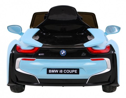 BMW I8 Lift Auto na akumulator Niebieski + Pilot + Wolny Start + 3-pkt pasy + MP3 USB + LED BMW I8 Lift Auto na akumulator Niebieski + Pilot + Wolny Start + 3-pkt pasy + MP3 USB + LED