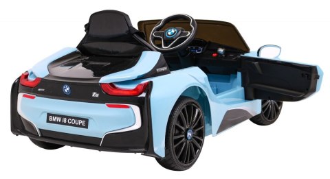 BMW I8 Lift Auto na akumulator Niebieski + Pilot + Wolny Start + 3-pkt pasy + MP3 USB + LED BMW I8 Lift Auto na akumulator Niebieski + Pilot + Wolny Start + 3-pkt pasy + MP3 USB + LED