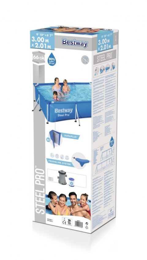 Basen Stelażowy Deluxe Steel Pro 300x201x66 BESTWAY 3w1 + Pompa + Filtr Basen Stelażowy Deluxe Steel Pro 300x201x66 BESTWAY 3w1 + Pompa + Filtr