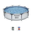 Basen Stelażowy Steel Pro MAX 305x76 Okrągły 10FT BESTWAY 3w1 Basen Stelażowy Steel Pro MAX 305x76 Okrągły 10FT BESTWAY 3w1