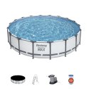 Basen stelażowy Steel Pro MAX 549x122 Szary 18FT BESTWAY 5w1 + Pompa + Pokrywa + Drabinka Basen stelażowy Steel Pro MAX 549x122 Szary 18FT BESTWAY 5w1 + Pompa + Pokrywa + Drabinka