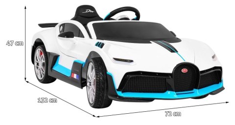 Bugatti Divo Autko na akumulator dla dzieci Biały + Pilot + EVA + Wolny Start + LED MP3 Bugatti Divo Autko na akumulator dla dzieci Biały + Pilot + EVA + Wolny Start + LED MP3