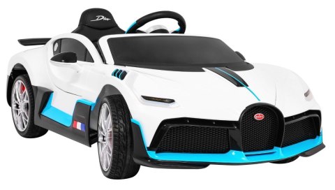 Bugatti Divo Autko na akumulator dla dzieci Biały + Pilot + EVA + Wolny Start + LED MP3 Bugatti Divo Autko na akumulator dla dzieci Biały + Pilot + EVA + Wolny Start + LED MP3