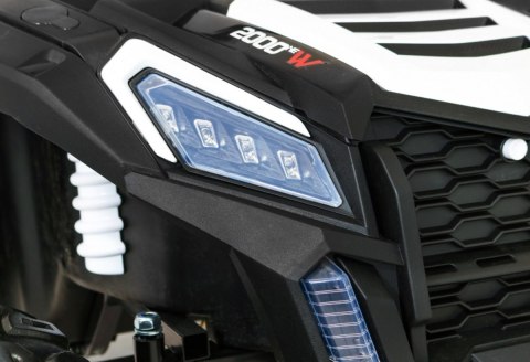 Buggy ATV Strong Racing dla 2 dzieci Biały + Silnik bezszczotkowy + Pompowane koła + Audio LED Buggy ATV Strong Racing dla 2 dzieci Biały + Silnik bezszczotkowy + Pompowane koła + Audio LED