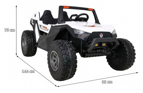 Buggy Clash na akumulator dla 2 dzieci Biały + Pilot + Napęd 4x4 + Regulacja siedzenia + Radio MP3 + LED Buggy Clash na akumulator dla 2 dzieci Biały + Pilot + Napęd 4x4 + Regulacja siedzenia + Radio MP3 + LED