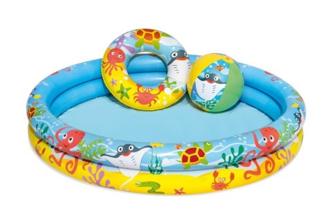 Dmuchany Basen 3w1 dla dzieci 122x20cm Tropikalny BESTWAY + Kółko do pływania + Piłka plażowa Dmuchany Basen 3w1 dla dzieci 122x20cm Tropikalny BESTWAY + Kółko do pływania + Piłka plażowa
