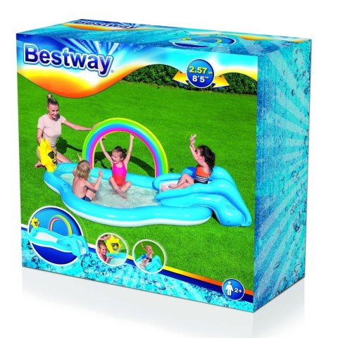 Dmuchany Plac zabaw do ogrodu Słoneczna Tęcza 257x145x91cm BESTWAY + Zjeżdżalnia Dmuchany Plac zabaw do ogrodu Słoneczna Tęcza 257x145x91cm BESTWAY + Zjeżdżalnia