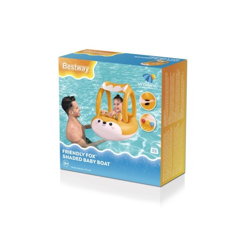 Dmuchany Ponton Lisek dla dzieci 3+ BESTWAY 94x66cm + Dmuchany daszek + Sensoryczna grzechotka Dmuchany Ponton Lisek dla dzieci 3+ BESTWAY 94x66cm + Dmuchany daszek + Sensoryczna grzechotka