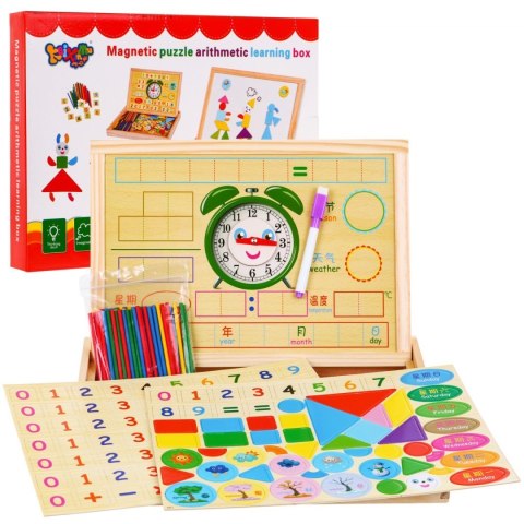 Drewniana tablica magnetyczna dla dzieci 3+ Zestaw edukacyjny + Akcesoria Drewniana tablica magnetyczna dla dzieci 3+ Zestaw edukacyjny + Akcesoria
