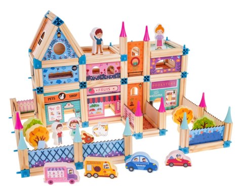 Drewniany Domek Księżniczki dla dzieci 3+ Klocki 278 el. + Figurki + Łączniki + Instrukcja Drewniany Domek Księżniczki dla dzieci 3+ Klocki 278 el. + Figurki + Łączniki + Instrukcja