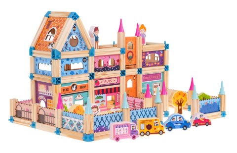 Drewniany Domek Księżniczki dla dzieci 3+ Klocki 278 el. + Figurki + Łączniki + Instrukcja Drewniany Domek Księżniczki dla dzieci 3+ Klocki 278 el. + Figurki + Łączniki + Instrukcja