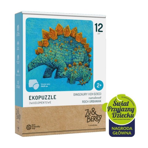 Ekopuzzle dwuelementowe Dinozaury i ich dzieci Ekopuzzle dwuelementowe Dinozaury i ich dzieci