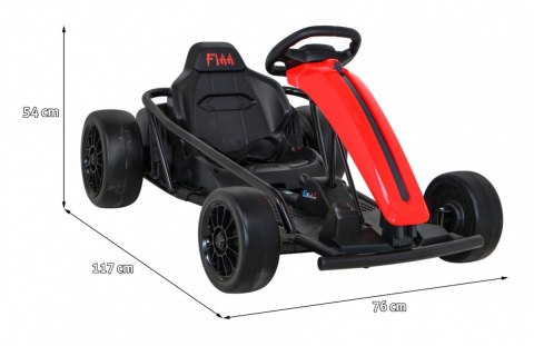 Gokart FX1 Drift Master na akumulator dla dzieci Czerwony + Funkcja Driftu + Koła EVA Gokart FX1 Drift Master na akumulator dla dzieci Czerwony + Funkcja Driftu + Koła EVA