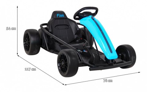 Gokart FX1 Drift Master na akumulator dla dzieci Niebieski + Funkcja Driftu + Koła EVA Gokart FX1 Drift Master na akumulator dla dzieci Niebieski + Funkcja Driftu + Koła EVA