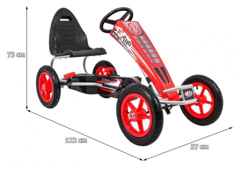 Gokart Full Ahead AIR na pedały dla dzieci 3+ Czerwony + Regulacja siedziska + Pompowane koła + Hamulec ręczny Gokart Full Ahead AIR na pedały dla dzieci 3+ Czerwony + Regulacja siedziska + Pompowane koła + Hamulec ręczny