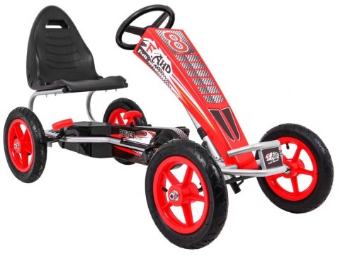 Gokart Full Ahead AIR na pedały dla dzieci 3+ Czerwony + Regulacja siedziska + Pompowane koła + Hamulec ręczny Gokart Full Ahead AIR na pedały dla dzieci 3+ Czerwony + Regulacja siedziska + Pompowane koła + Hamulec ręczny