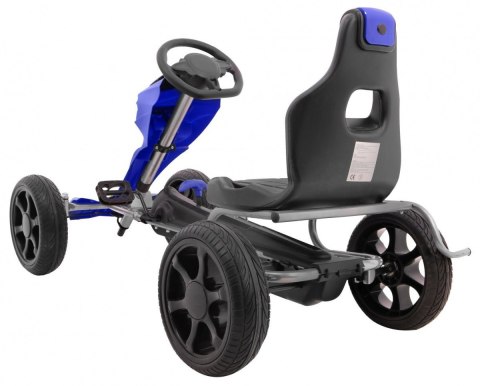 Gokart Grand Ride na pedały dla dzieci 3+ Niebieski + Koła EVA + Regulacja fotela + Hamulec ręczny Gokart Grand Ride na pedały dla dzieci 3+ Niebieski + Koła EVA + Regulacja fotela + Hamulec ręczny