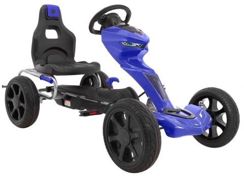 Gokart Grand Ride na pedały dla dzieci 3+ Niebieski + Koła EVA + Regulacja fotela + Hamulec ręczny Gokart Grand Ride na pedały dla dzieci 3+ Niebieski + Koła EVA + Regulacja fotela + Hamulec ręczny